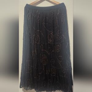 Chico's Black and Brown Maxi Skirt